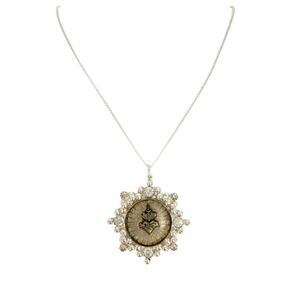 VIRGINS SAINTS & ANGELS VSA Cloister Sacred Heart Charm Necklace in Silver
